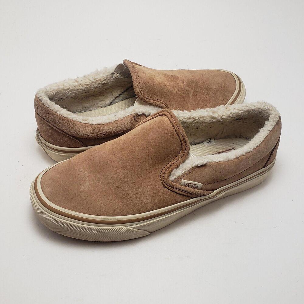 Unisex Vans Off The Wall 721454 Beige Leather Skate Sneakers Shoes Size 5.5M 7W